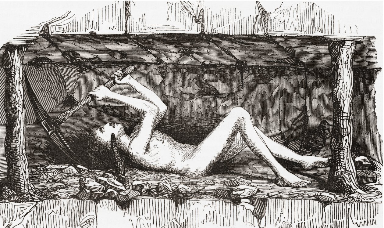 Scene inside an English coal mine, early 19th century by English School