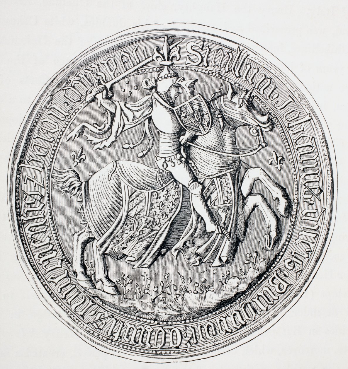 Seal of Jean II, Duke of Burgundy, Count of Nevers and Baron of Donzy, c.1880 by English School