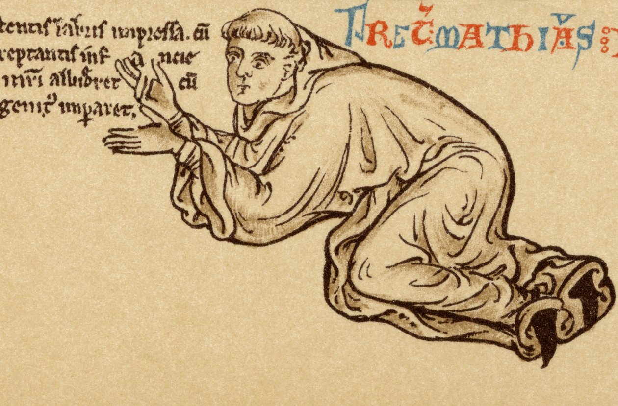 Self Portrait Kneeling at the Feet of the Virgin and Child (detail) by English School