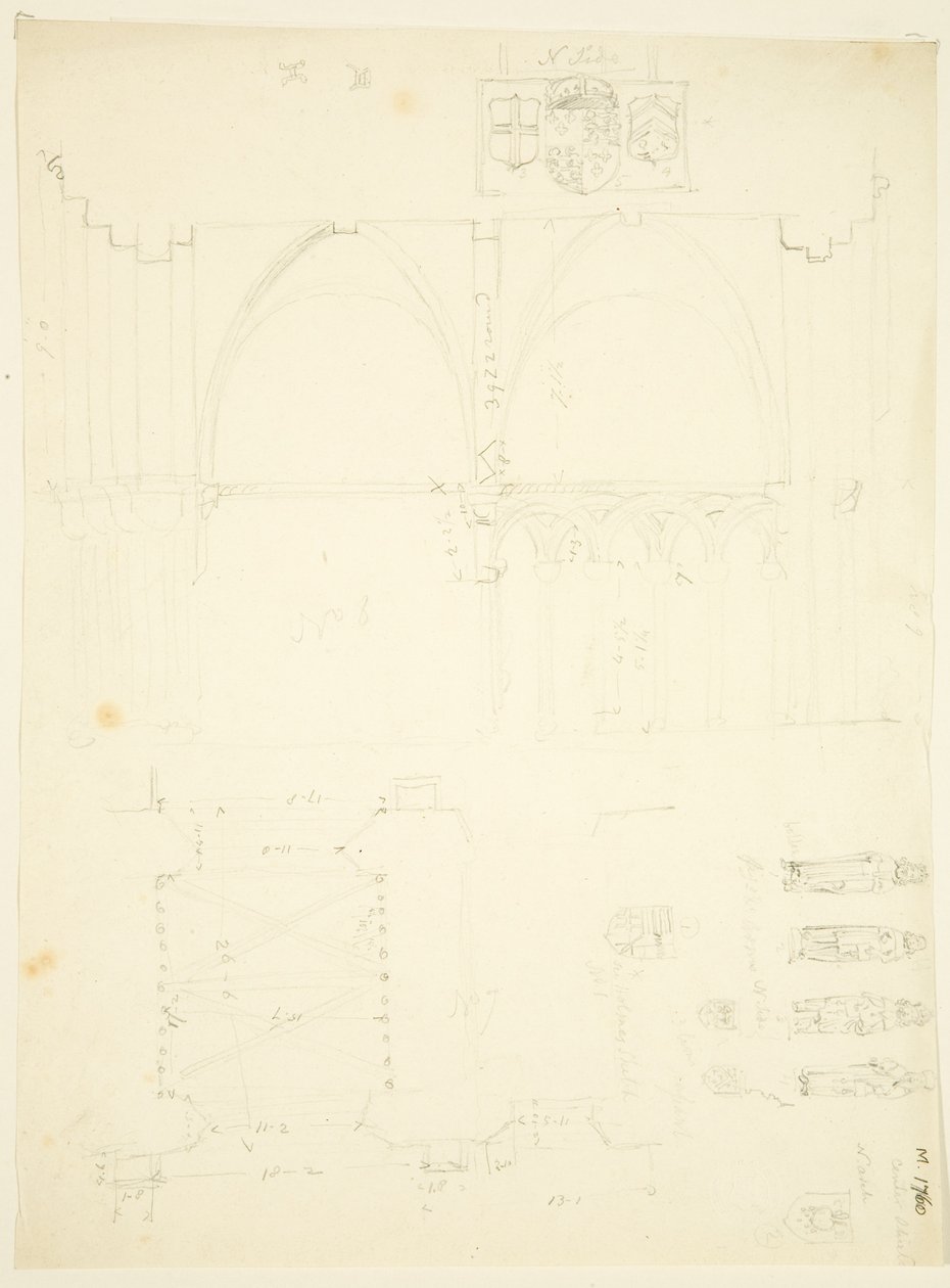 Series of Sketches of Abbey Gatehouse and Bristol Cathedral by English School