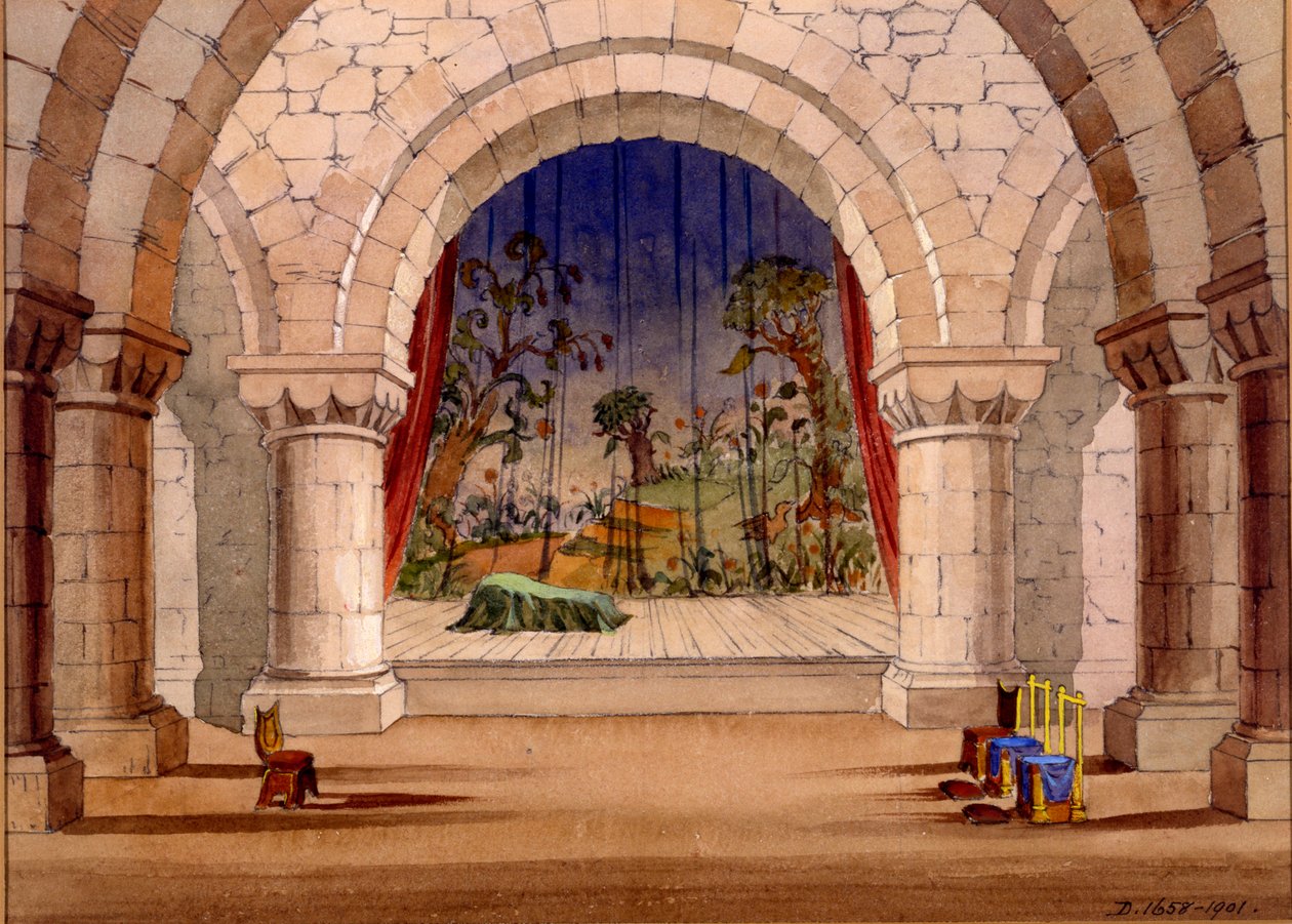 Set Design for Hamlet by William Shakespeare, 1858