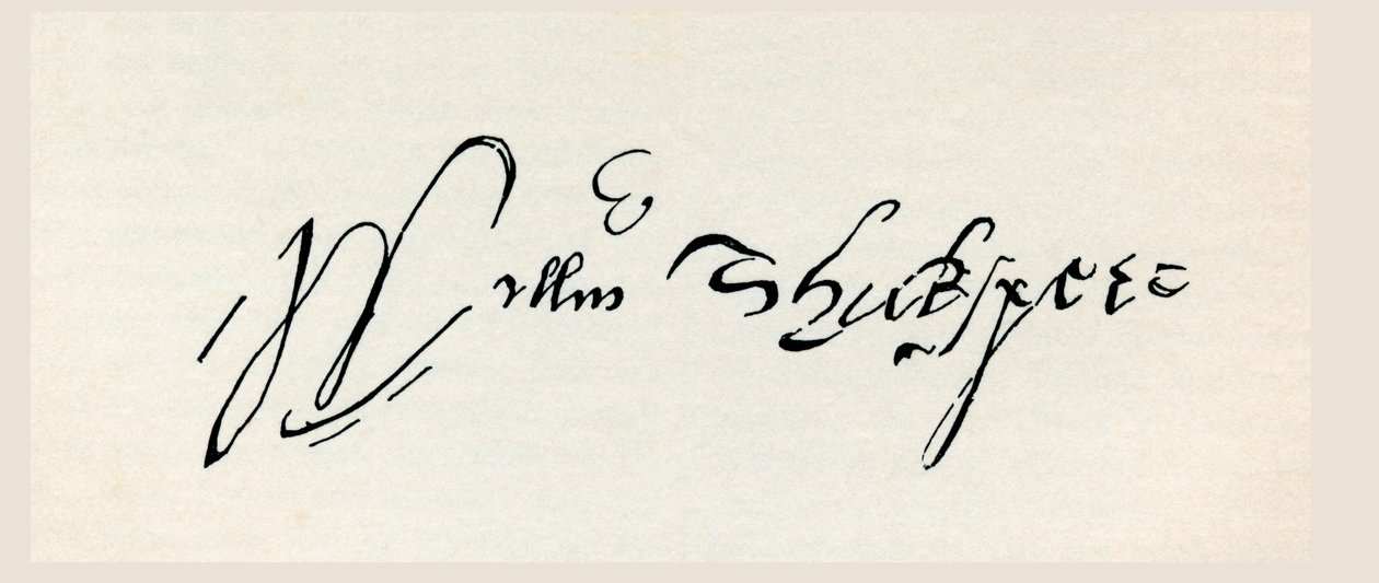 Signature of William Shakespeare, from 'The Works of William