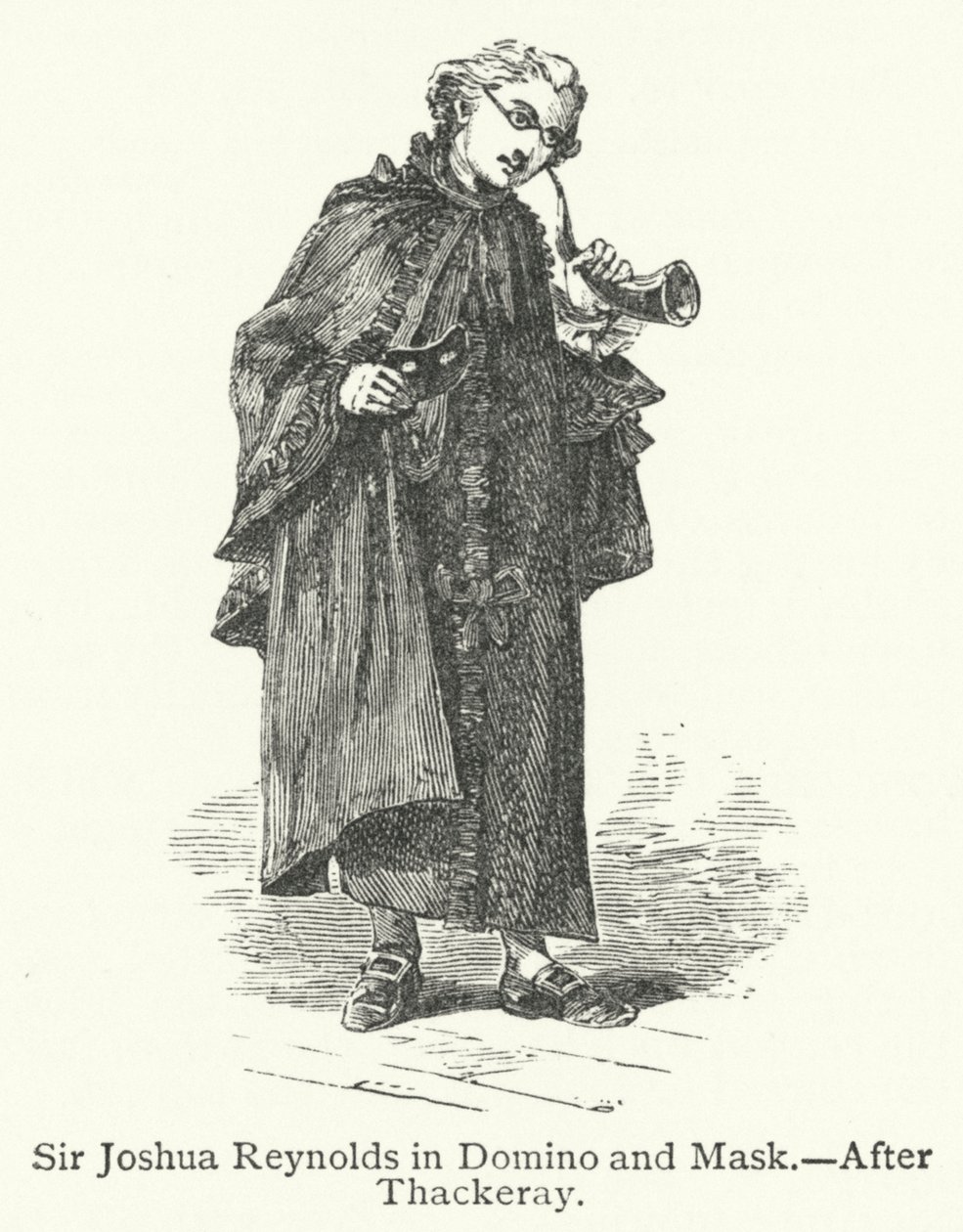 Sir Joshua Reynolds in Domino and Mask by English School