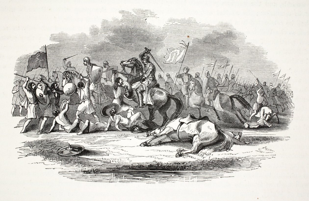 Skirmish in the Vicinity of Chirk Castle by English School