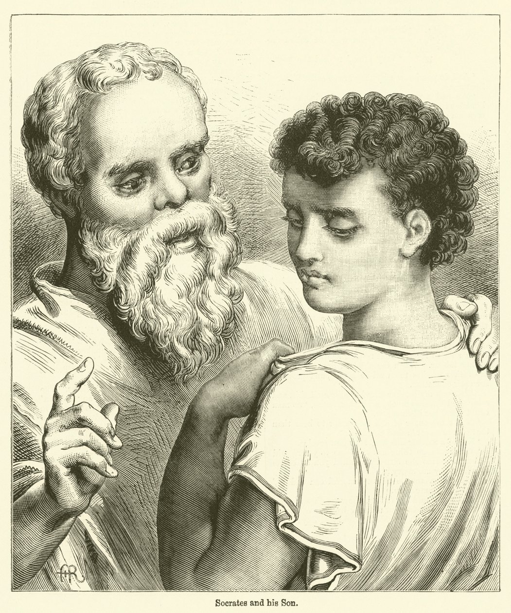 Socrates and His Son by English School