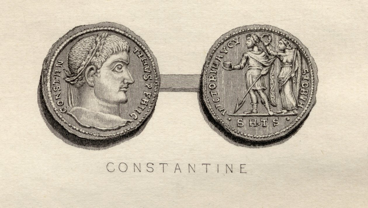Solidus coin from the time of Constantine I by English School