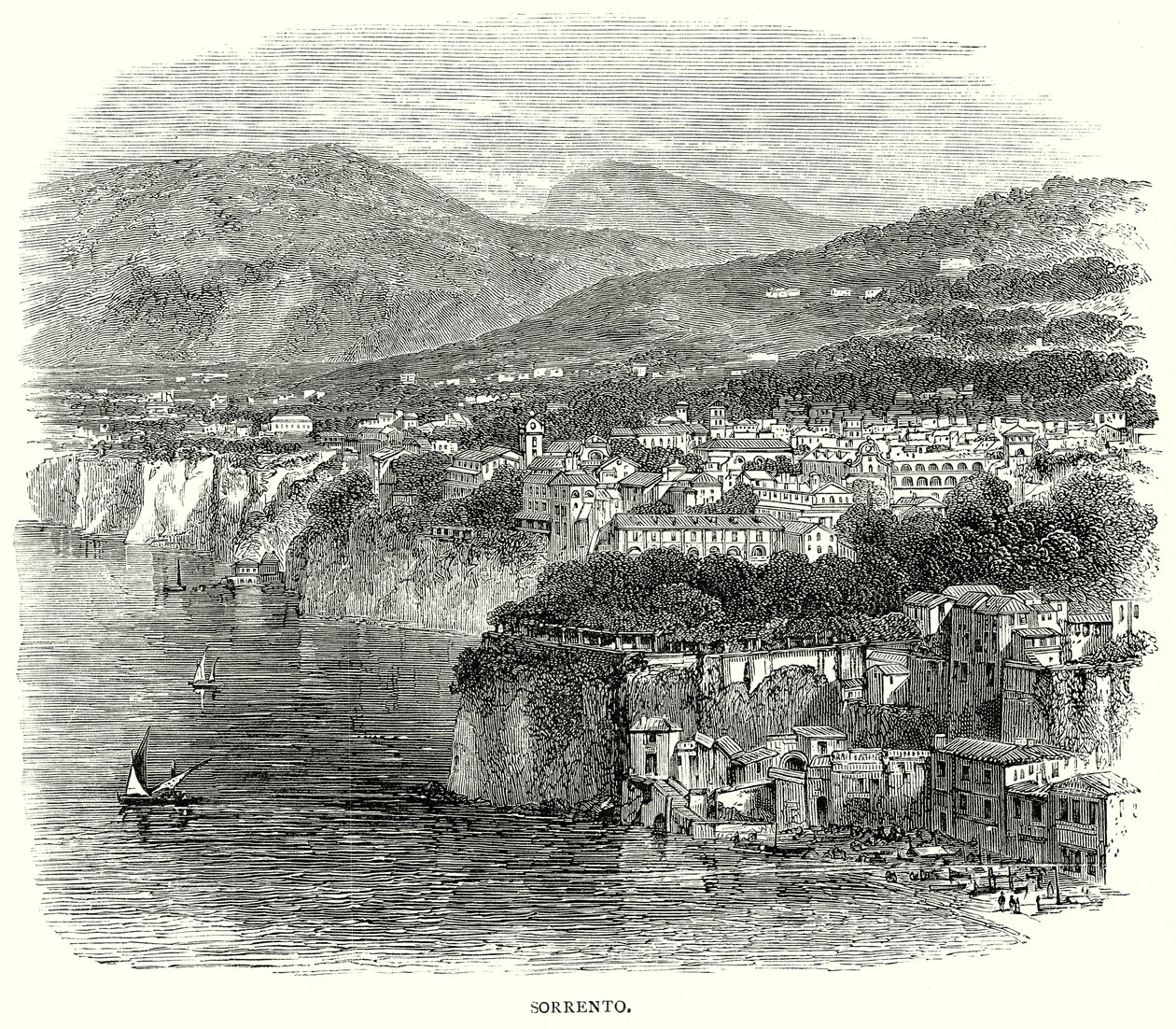 Sorrento (engraving) by English School