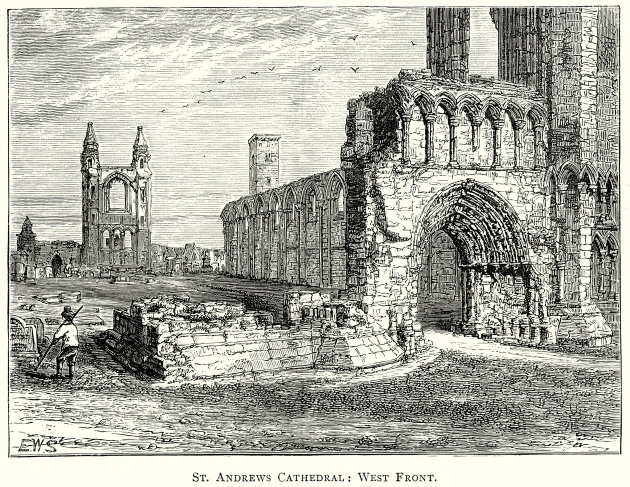 St Andrews Cathedral: West Front by English School