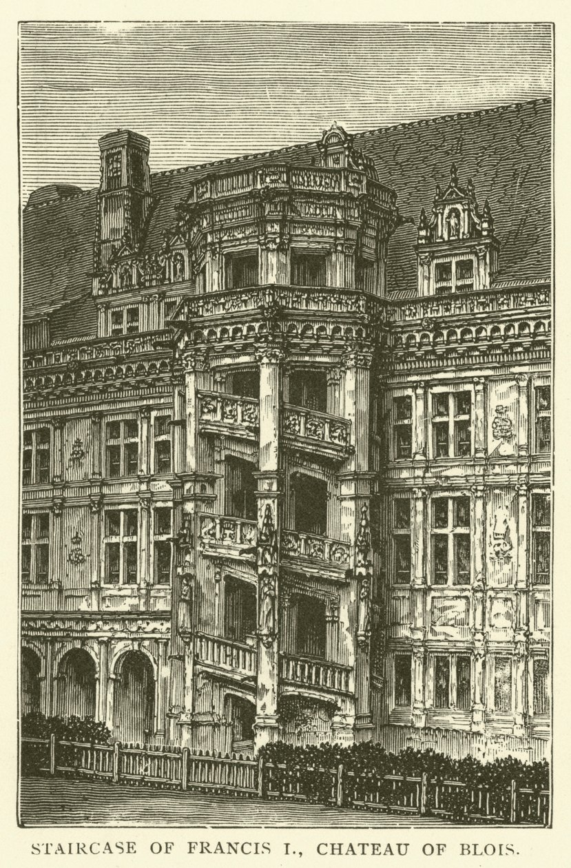 Staircase of Francis I, Chateau of Blois by English School