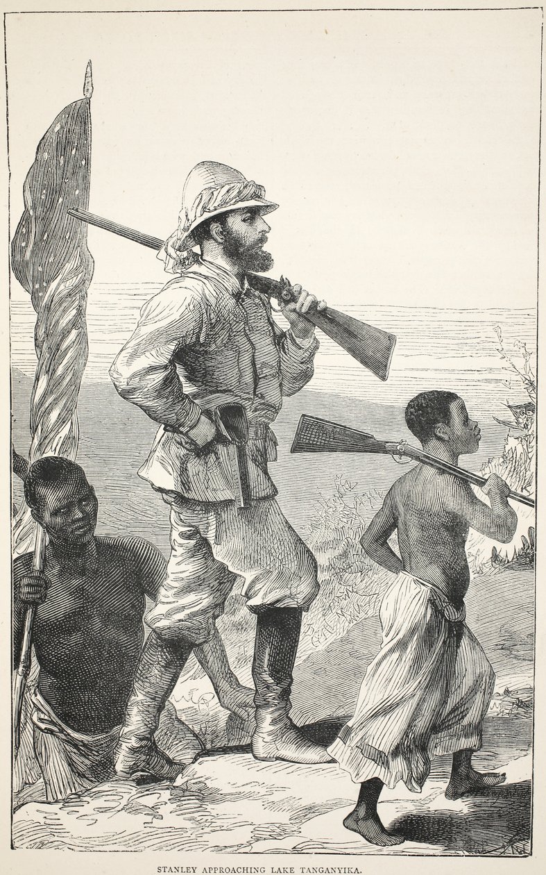 Stanley approaching Lake Tanganyika, illustration from The Pictorial Edition of the Life and Discoveries of David Livingstone by J. Ewing Richie by English School