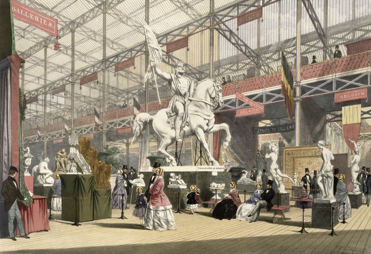 Statues in the Belgium section of the Great Exhibition of 1851, from Dickinson