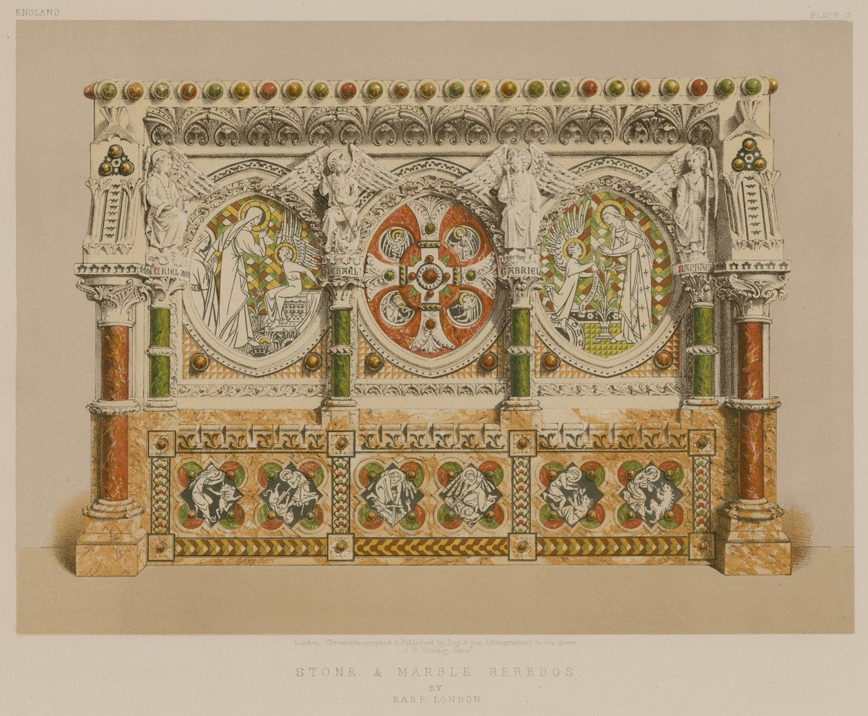 Stone and Marble Reredos by Earp, London by English School