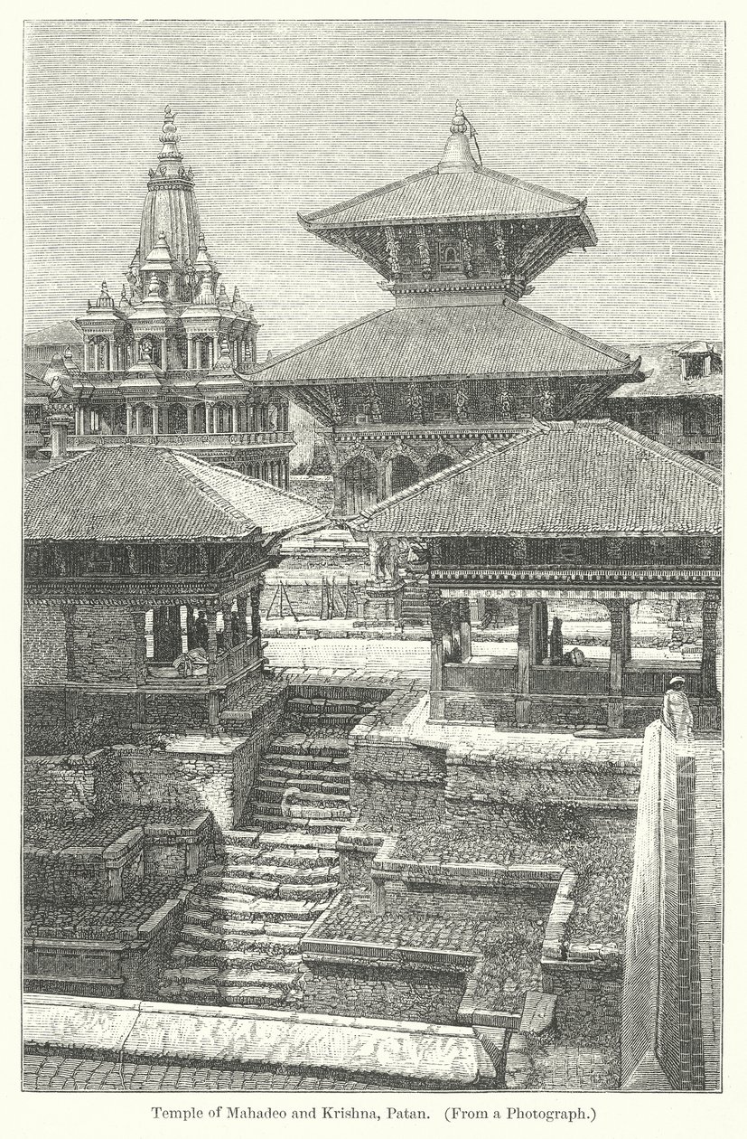 Temple of Mahadeo and Krishna, Patan by English School