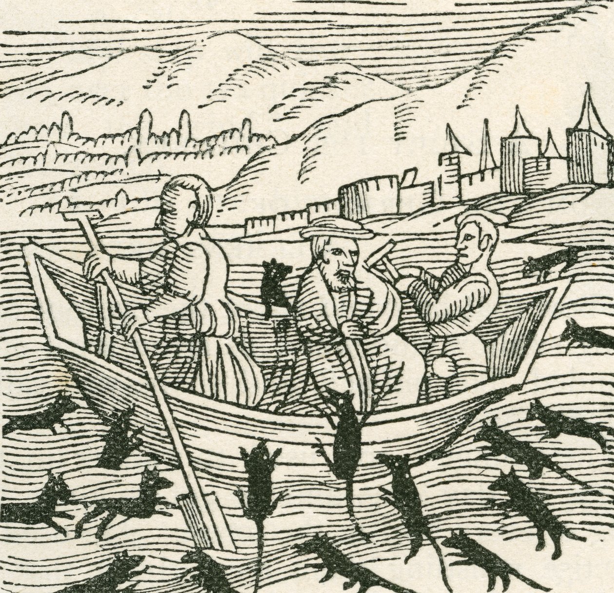 The 10th Century Folk Tale of Hatto, Who Was the Archbishop of Mainz, and What Happened in the Mouse Tower (Illustration from The Strand Magazine, 1897) by English School
