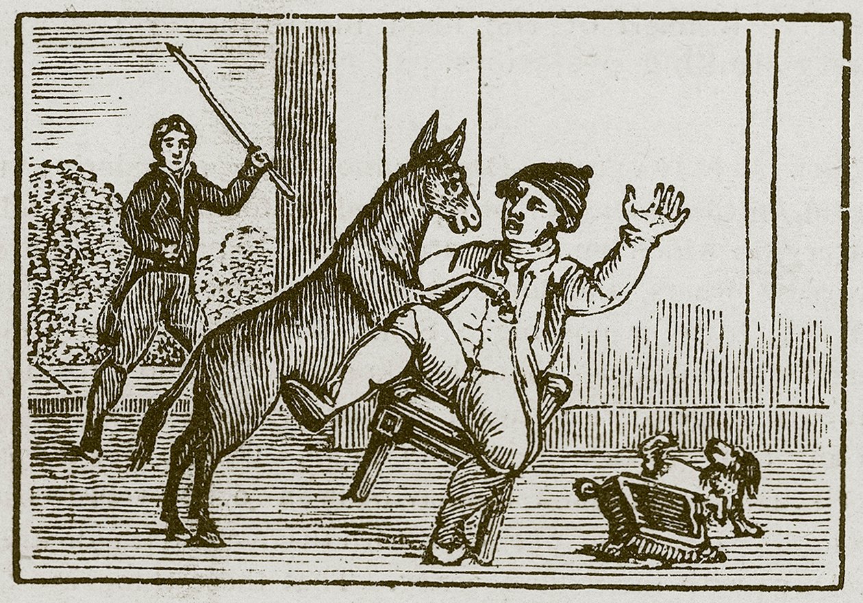 The Ass and the Little Dog by English School