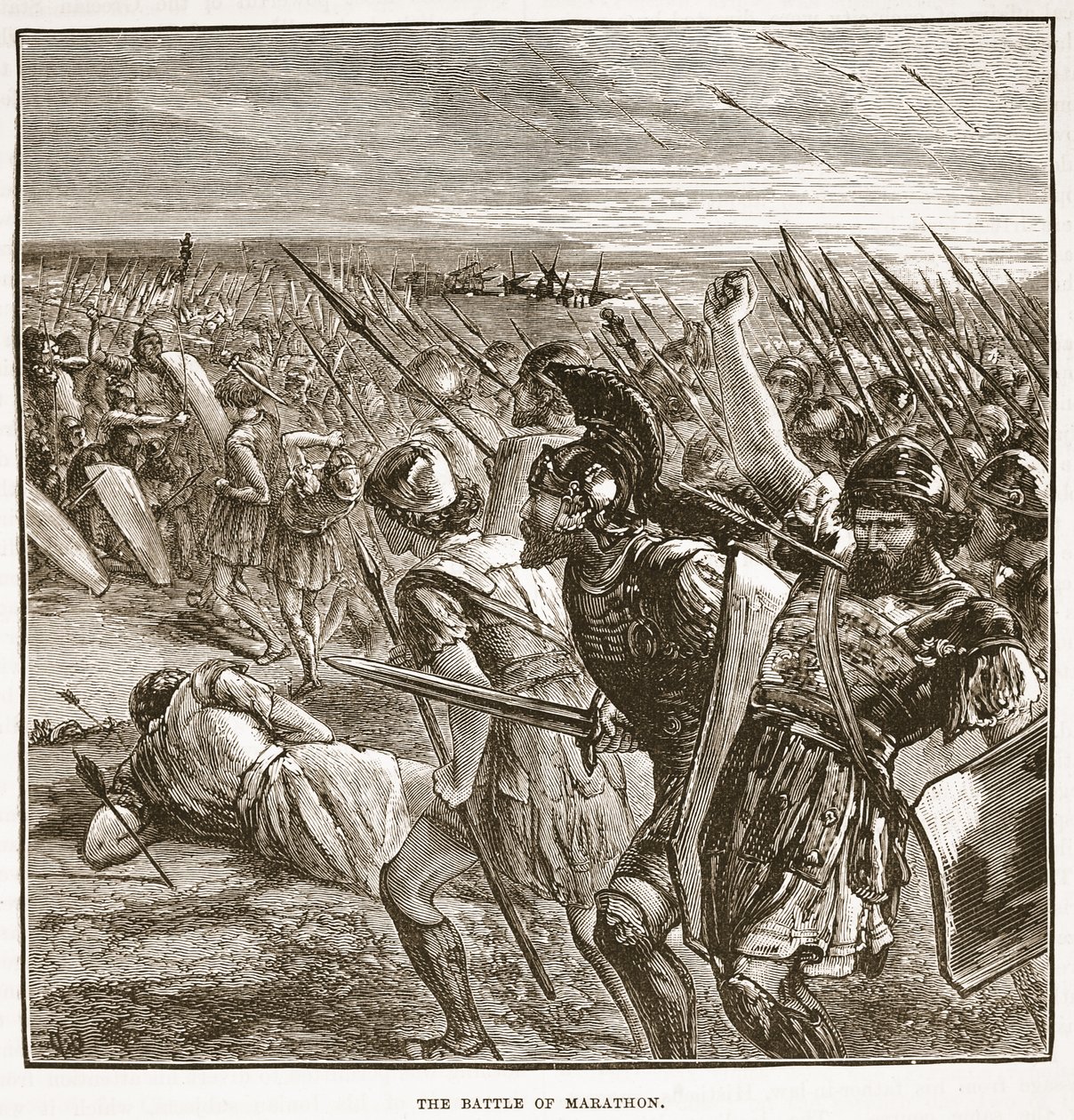 The Battle of Marathon by English School
