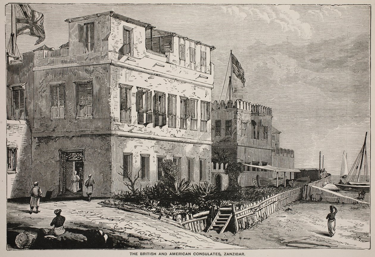 The British and American Consulates, Zanzibar by English School