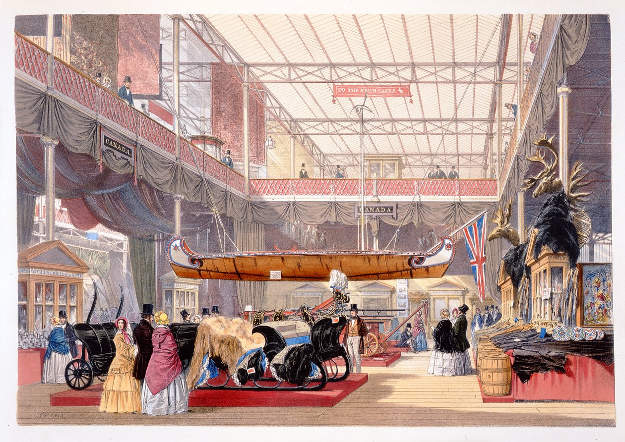 The Canadian Hall from Dickinsons Comprehensive Pictures of the Great Exhibition of 1851, published by Dickinson Brothers, 1854 by English School
