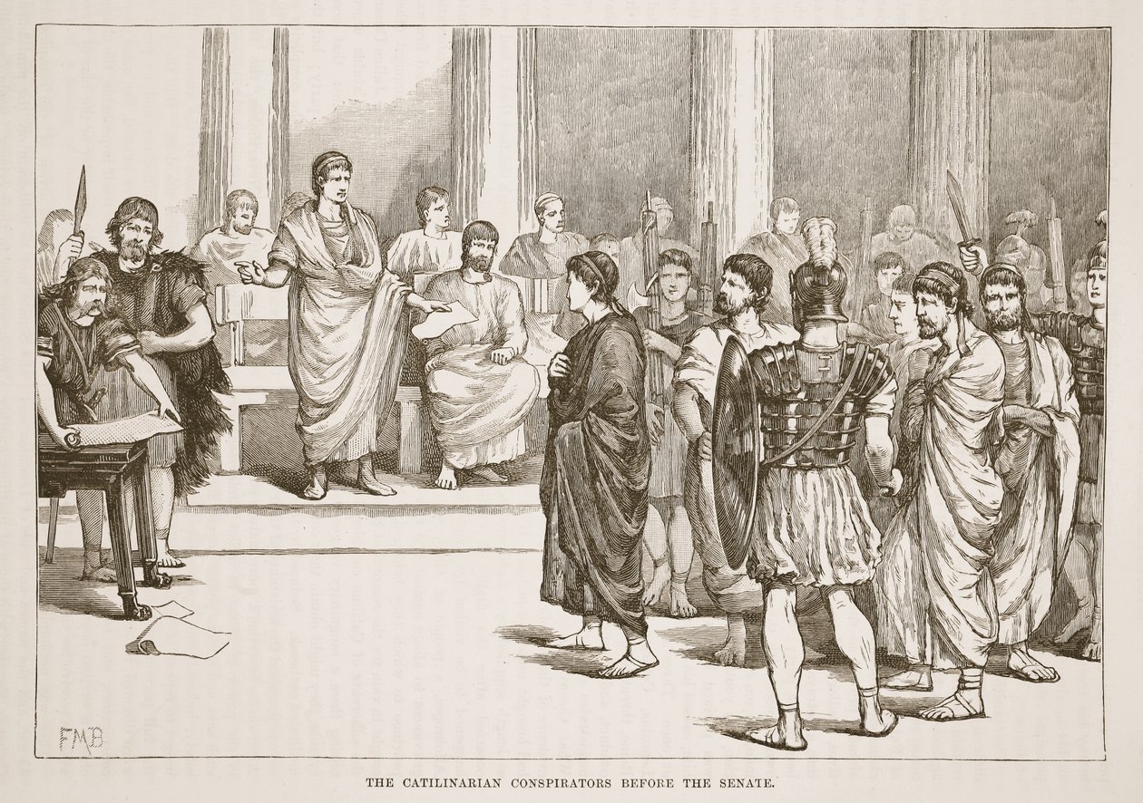 The Catilinarian Conspirators before the Senate by English School