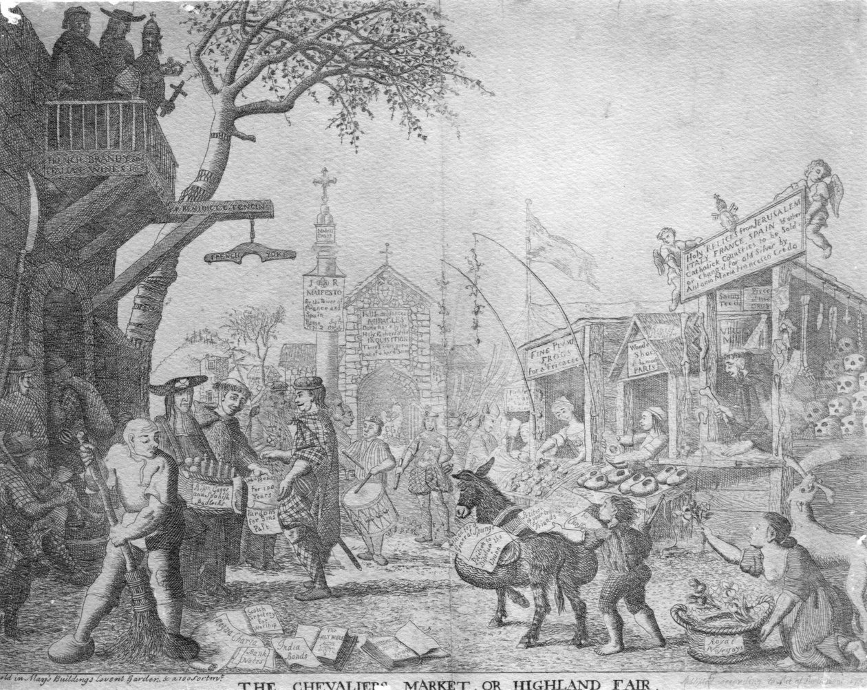 The Chevaliers Market, or Highland Fair, published by George Bickham the Younger, 1745 by English School