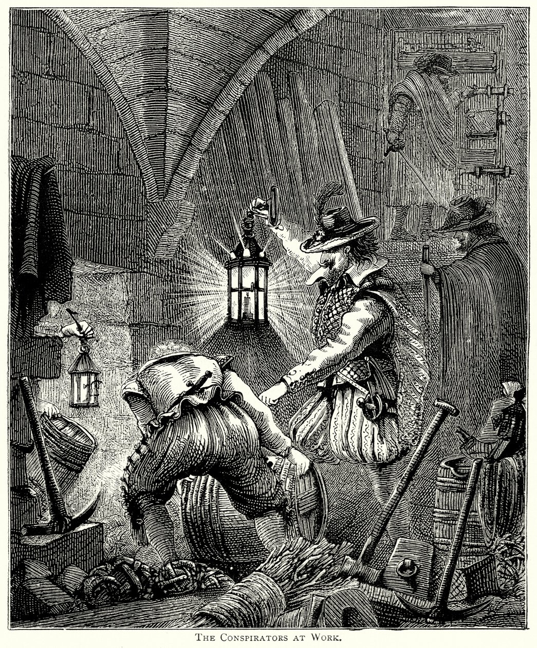 The Conspirators at Work (engraving) by English School