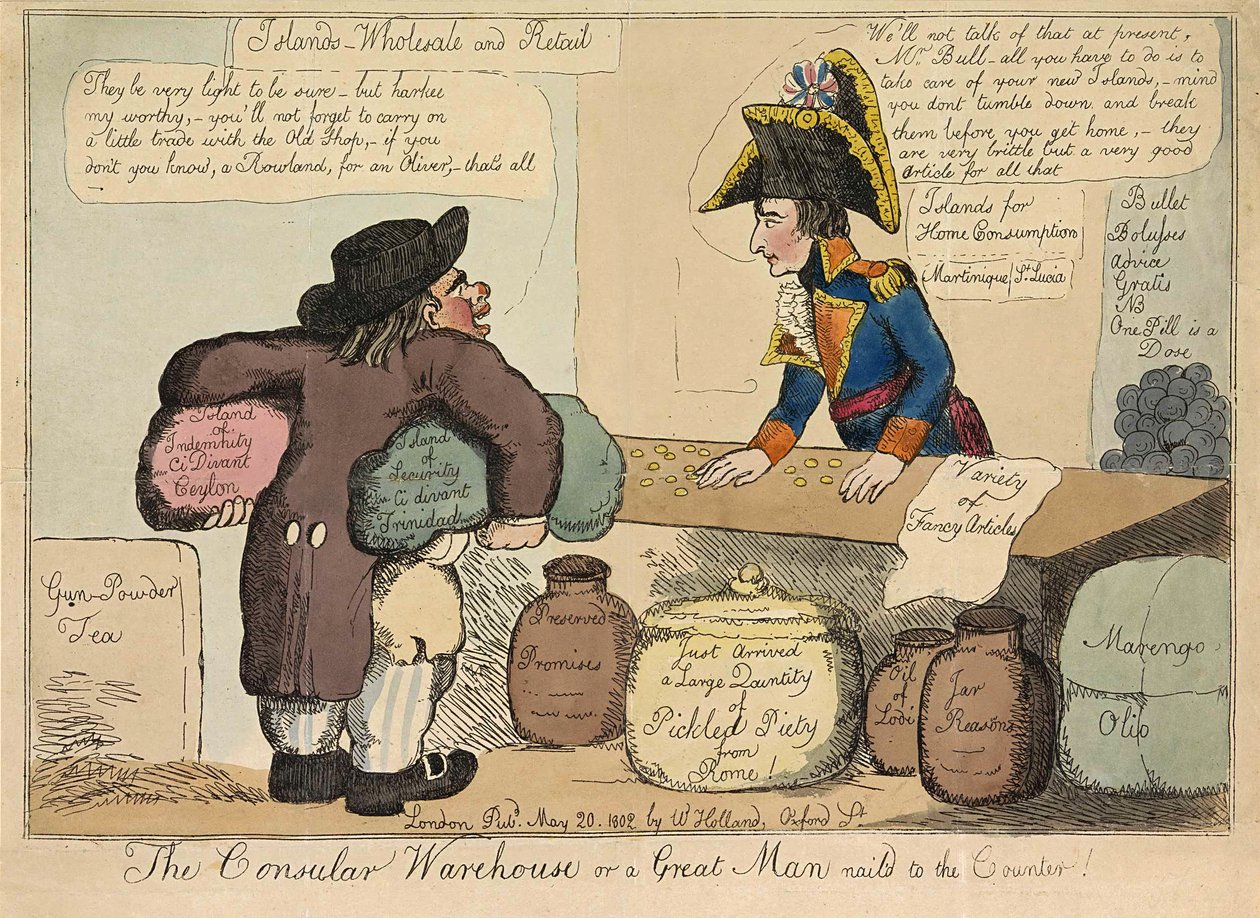 The Consular Warehouse or a Great Man nailed to the Counter, pub. 1802 by English School