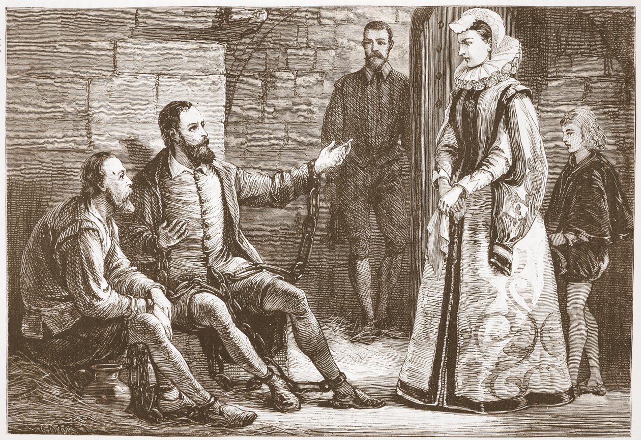 The Countess of Reux visiting De Bray and La Grange in Prison by English School