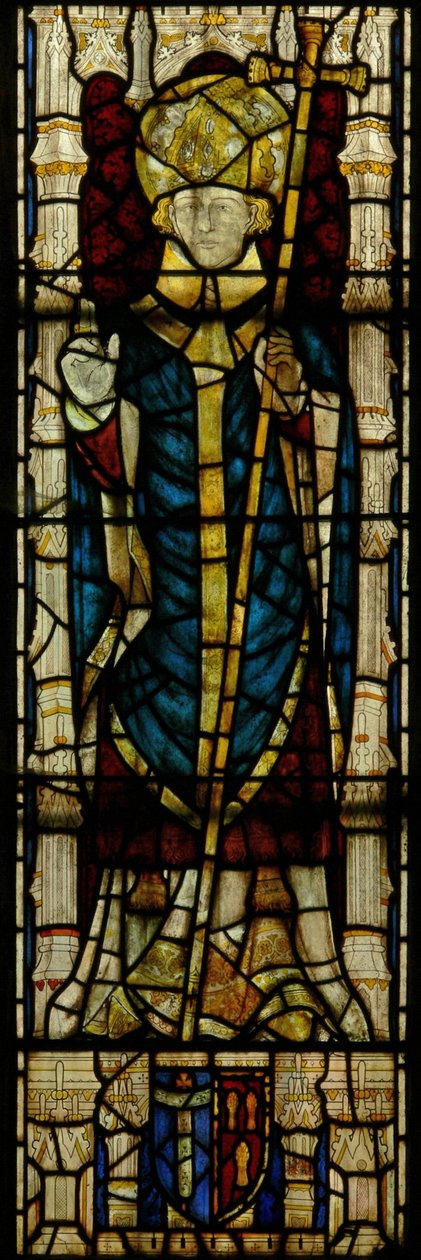 The East window depicting an Archbishop by English School