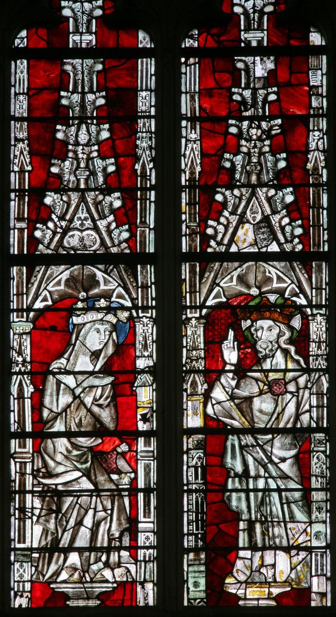 The East window depicting the Coronation of the Virgin by English School