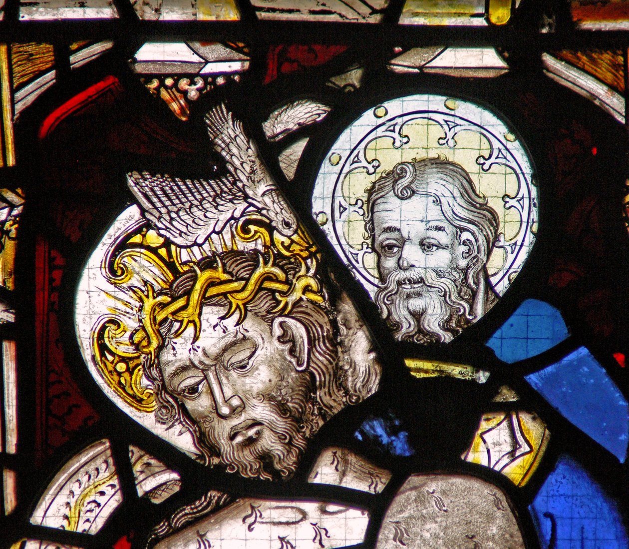 The East Window (Ew) depicting the Trinity and the Donor John Walker by English School