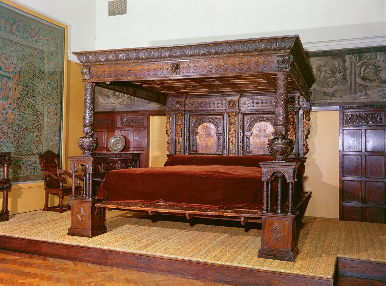 The Great Bed of Ware, c.1590 by English School