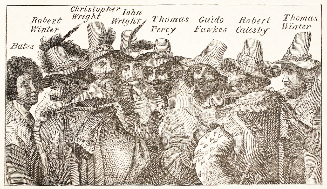 The Gunpowder Plot Conspirators, after a 1606 engraving by English School