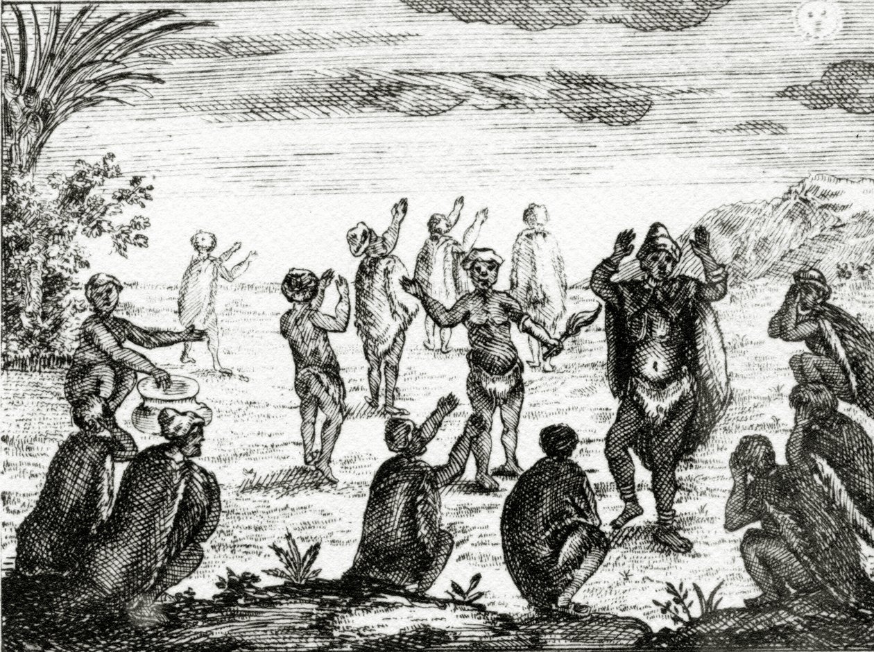 The Hottentots Worship the Moon, Illustration from 