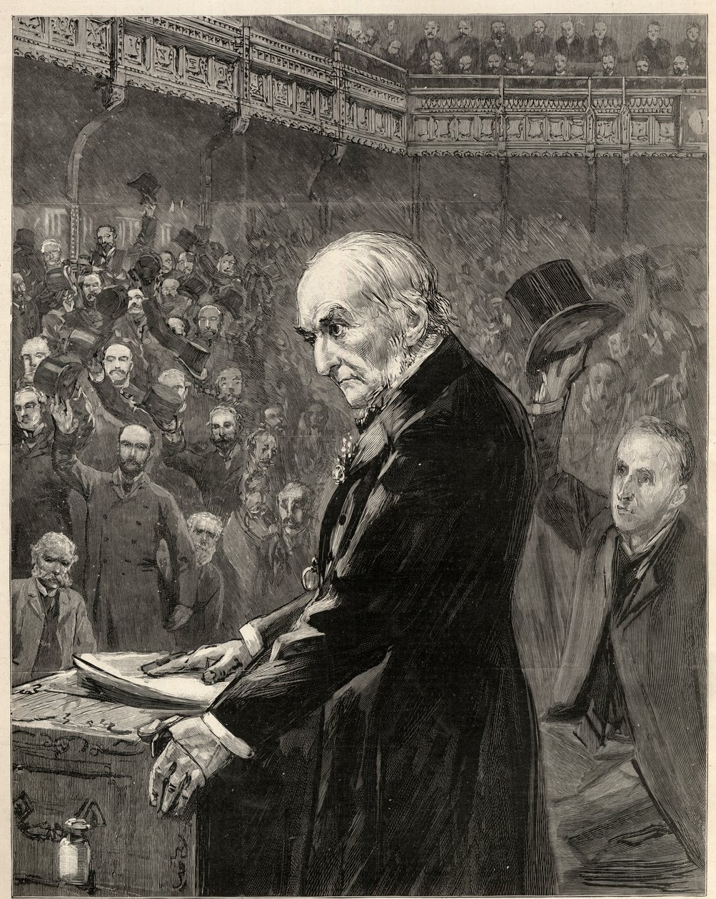 The House of Commons: William Ewart Gladstone Introduces the Second Home Rule Bill by English School