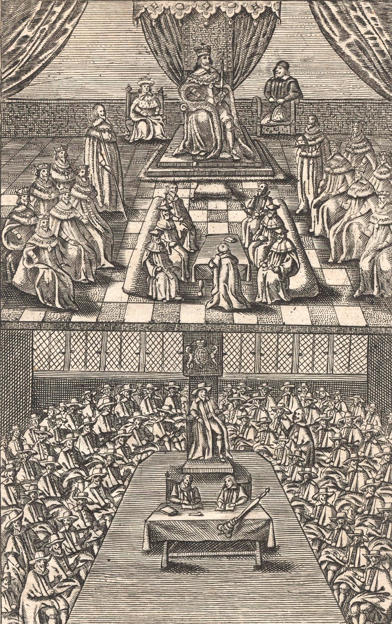 The House of Lords and House of Commons under King Charles I, c.1640 by English School