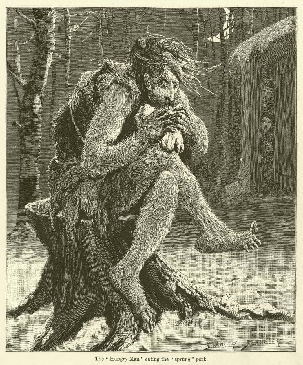 The Hungry Man eating the sprung pork by English School