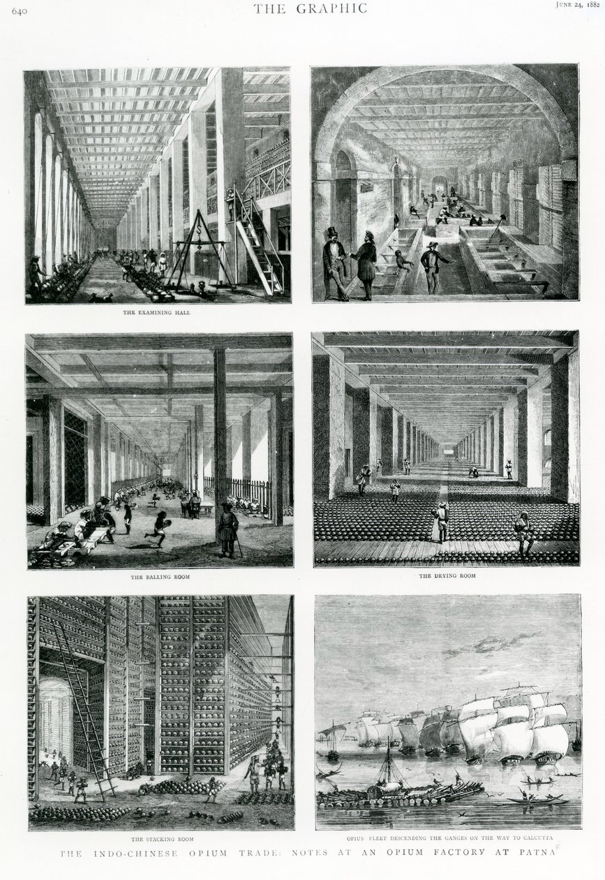 The Indo-Chinese Opium Trade: Notes at an Opium Factory at Patna, 1882 by English School