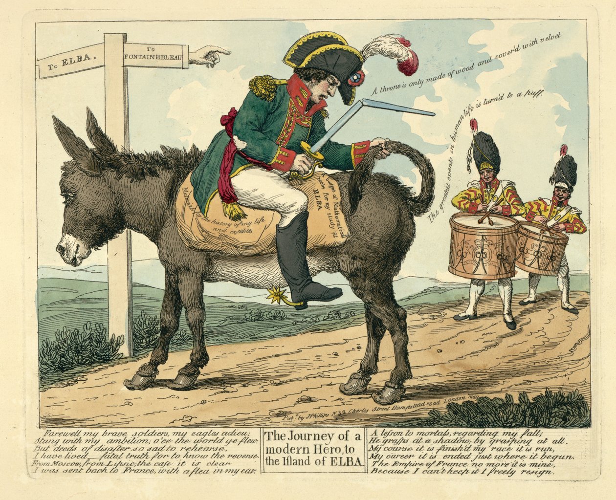 The Journey of a Modern Hero to the Island of Elba, published in London, 1814 by English School
