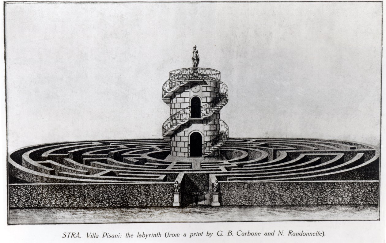 The Labyrinth of the Villa Pisani at Stra, after a print by Giovanni Battista Carboni and N. Randonnette by English School