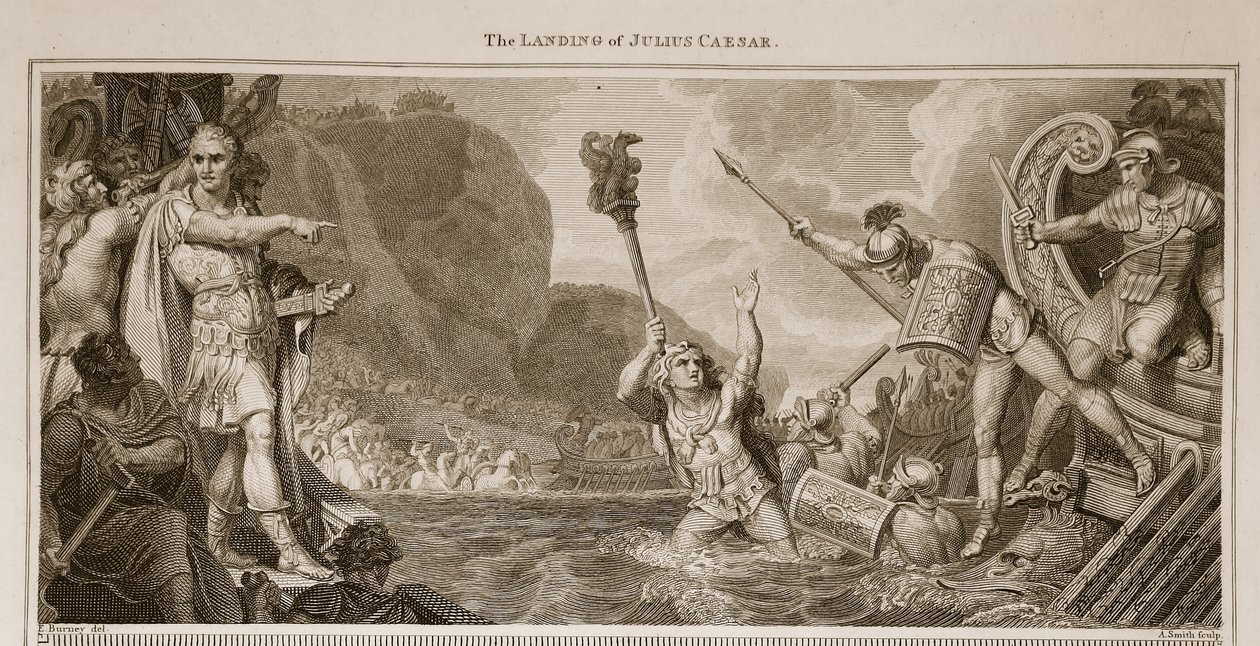 The Landing of Julius Caesar, Illustration from David Hume