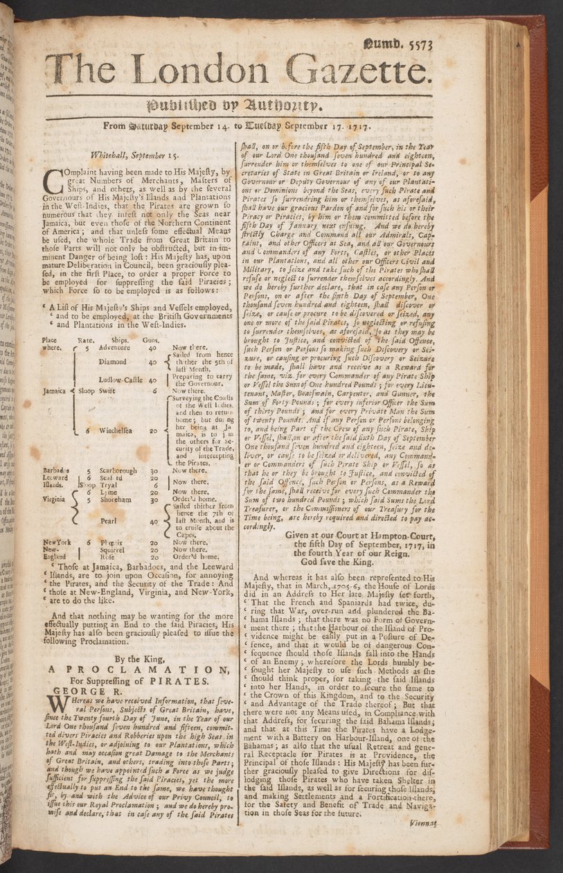 The London Gazette, issue 5573, page 1 by English School
