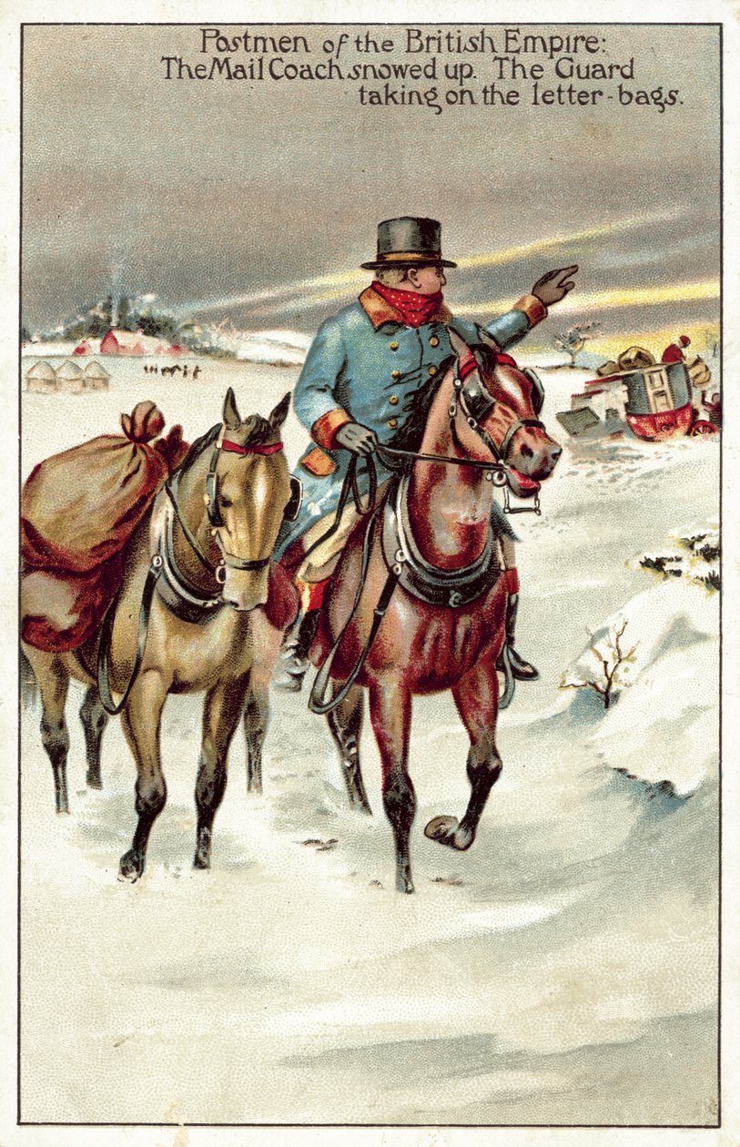 The Mail Coach Snowed Up, the Guard Taking on the Letter Bags by English School