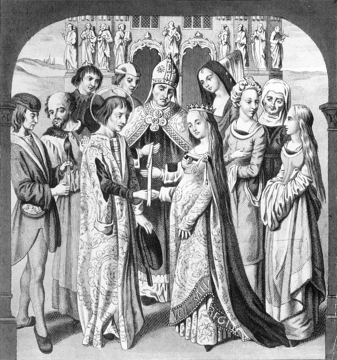 The Marriage of Henry VI and Margaret of Anjou, engraved by Freeman by English School