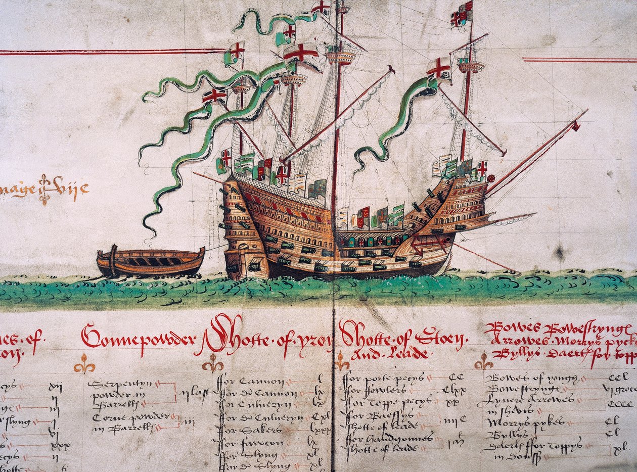 The Mary Rose, from the Anthony Roll by English School