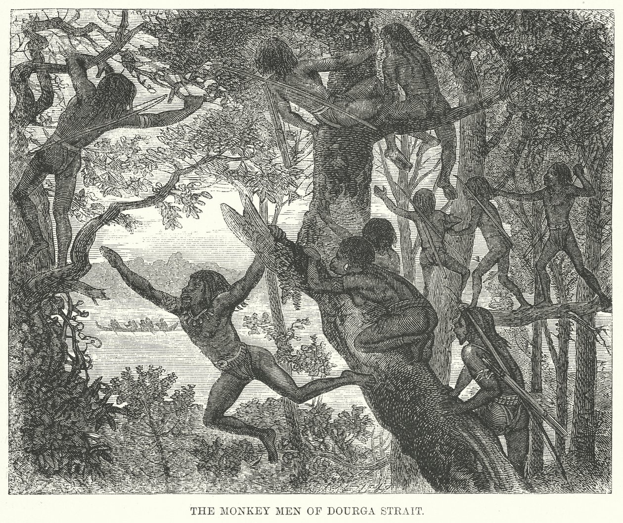 The Monkey Men of Dourga Strait by English School