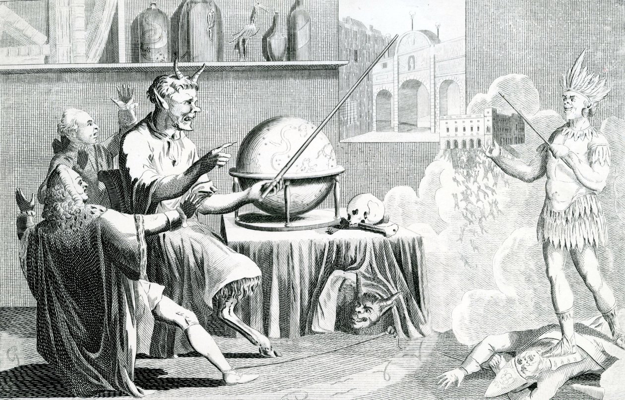 The Parliament Dissolved, or the Devil Turned Fortune Teller, engraved by G. Terry by English School