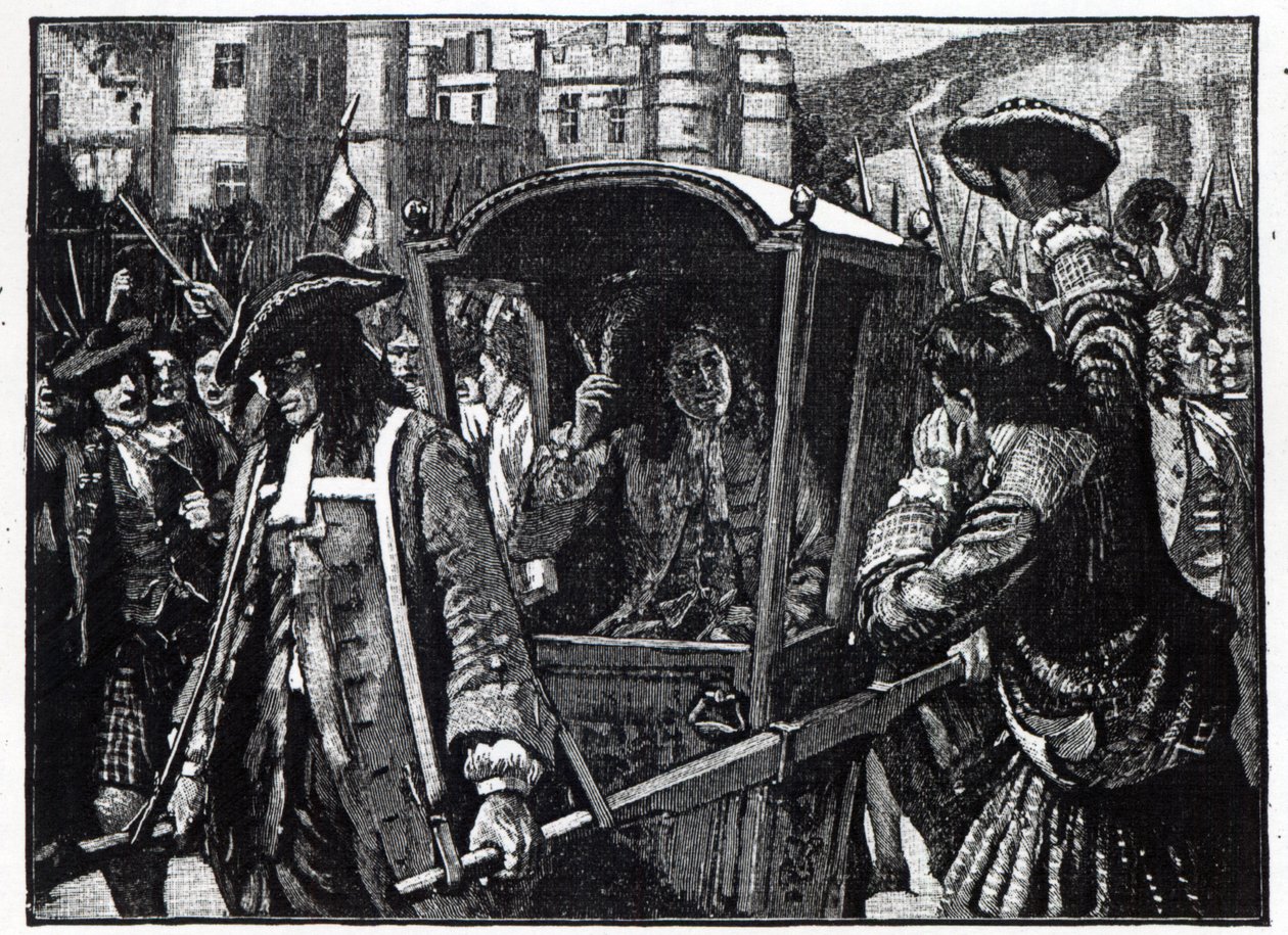 The People of Edinburgh Escorting the Duke of Hamilton to Holyrood Palace by English School