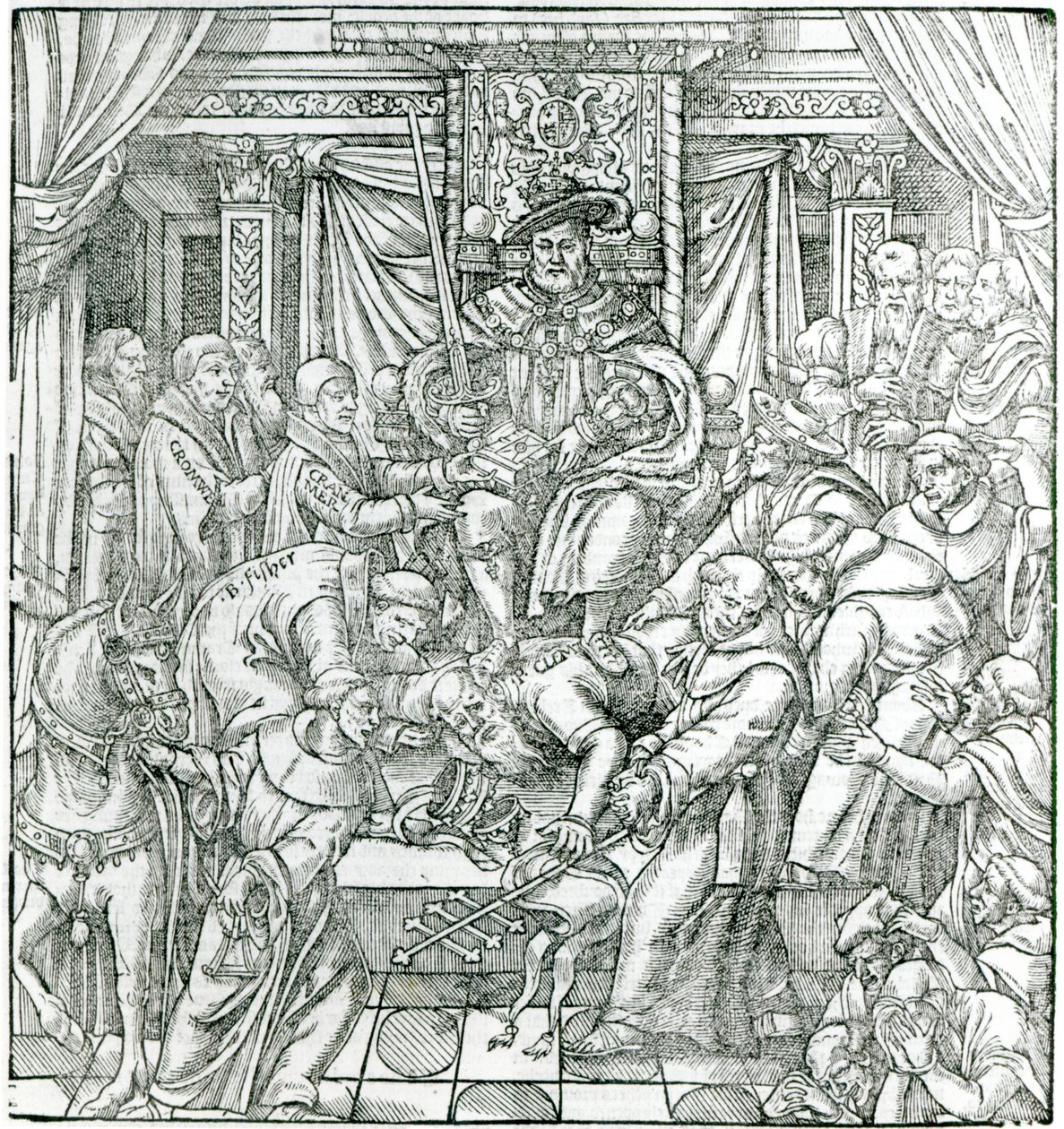The Pope suppressed by King Henry VIII, 1534 by English School