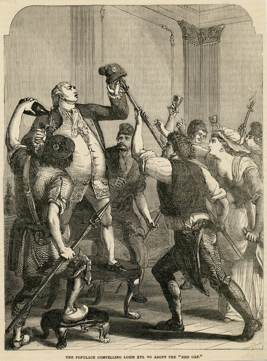 The Populace Compelling Louis XVI to Adopt the Red Cap by English School