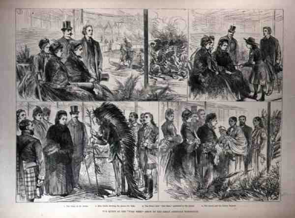 The Queen at the Wild West Show of the Great American Exhibition by English School